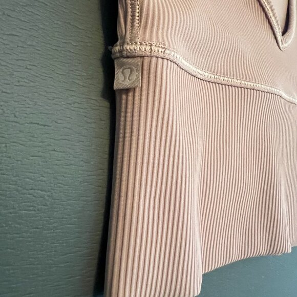 Lululemon Power Pivot Tank (Ribbed) camel/beige/tan color - Picture 3 of 9
